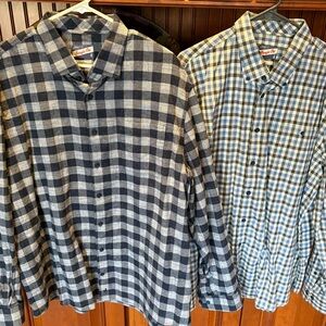johnnie-O Men's men’s button front shirts (2). Sharp blue/white & blue/white/brn